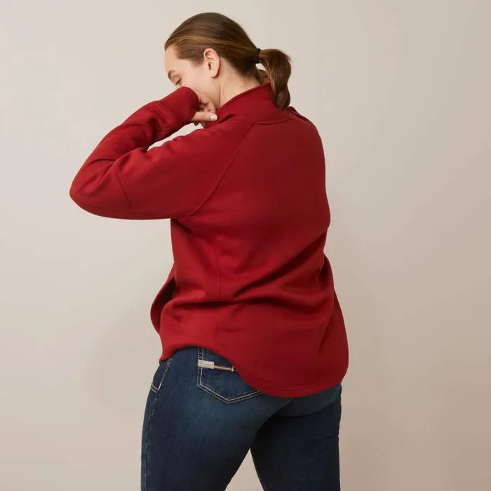 Women Sweatshirts and Hoodies Ariat Rebar Workman Oversized Funnel Sweatshirt Red Dahlia Women Sweatshirts and Hoodies Ariat Rebar Workman Oversized Funnel Sweatshirt Red Dahlia