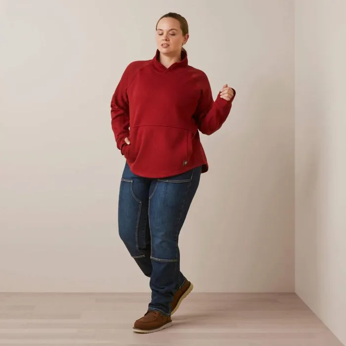 Women Sweatshirts and Hoodies Ariat Rebar Workman Oversized Funnel Sweatshirt Red Dahlia Women Sweatshirts and Hoodies Ariat Rebar Workman Oversized Funnel Sweatshirt Red Dahlia