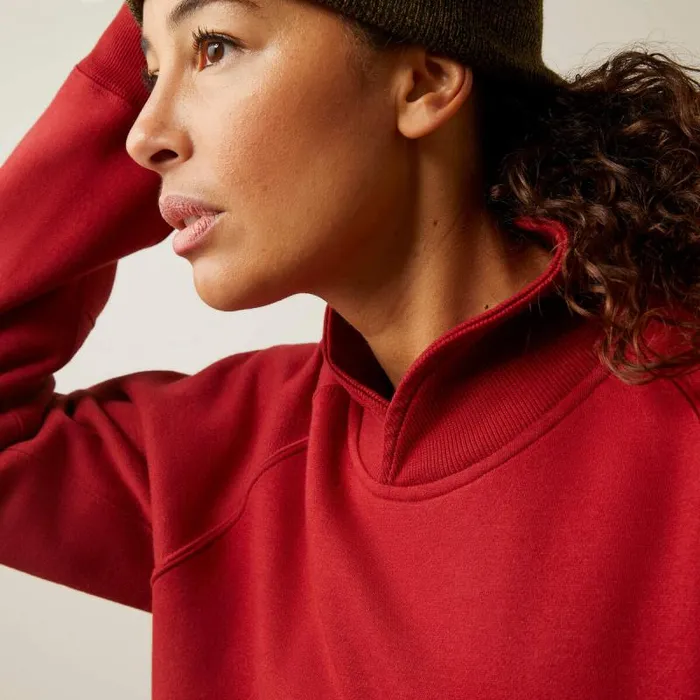 Women Sweatshirts and Hoodies Ariat Rebar Workman Oversized Funnel Sweatshirt Red Dahlia Women Sweatshirts and Hoodies Ariat Rebar Workman Oversized Funnel Sweatshirt Red Dahlia