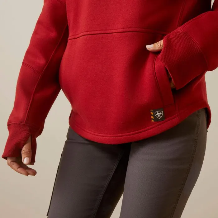 Women Sweatshirts and Hoodies Ariat Rebar Workman Oversized Funnel Sweatshirt Red Dahlia Women Sweatshirts and Hoodies Ariat Rebar Workman Oversized Funnel Sweatshirt Red Dahlia