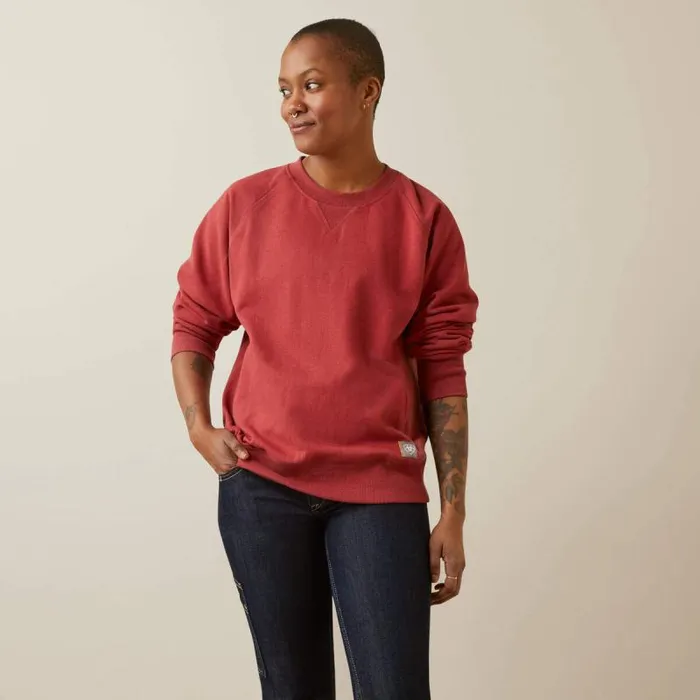 Women Sweatshirts and Hoodies Ariat Rebar Workman Washed Fleece Sweatshirt Red Dahlia Heather Women Sweatshirts and Hoodies Ariat Rebar Workman Washed Fleece Sweatshirt Red Dahlia Heather