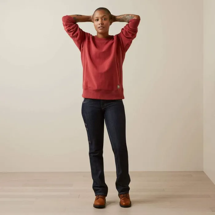 Women Sweatshirts and Hoodies Ariat Rebar Workman Washed Fleece Sweatshirt Red Dahlia Heather Women Sweatshirts and Hoodies Ariat Rebar Workman Washed Fleece Sweatshirt Red Dahlia Heather