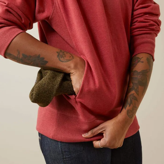 Women Sweatshirts and Hoodies Ariat Rebar Workman Washed Fleece Sweatshirt Red Dahlia Heather Women Sweatshirts and Hoodies Ariat Rebar Workman Washed Fleece Sweatshirt Red Dahlia Heather