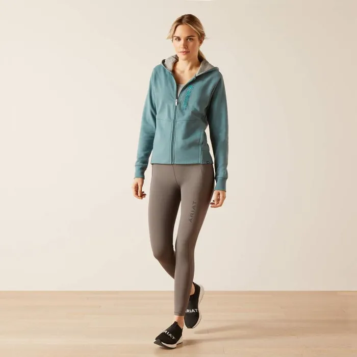 Women Sweatshirts and Hoodies Ariat Team Logo Full Zip Hoodie Glacier Lake Women Sweatshirts and Hoodies Ariat Team Logo Full Zip Hoodie Glacier Lake