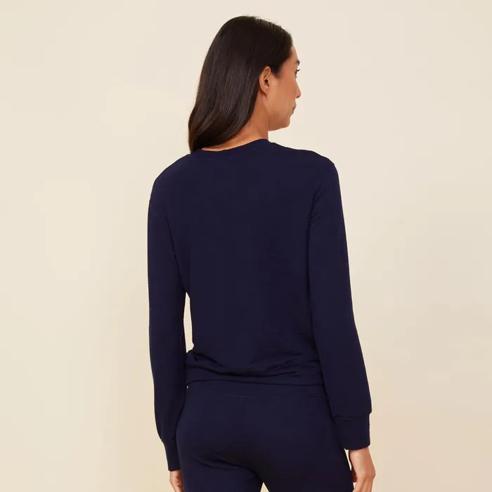 Women Sweatshirts MONROW Supersoft Crew Neck Sweatshirt Navy