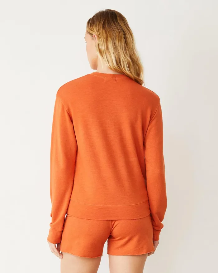 Women Sweatshirts MONROW Supersoft Crew Neck Sweatshirt Rust Orange