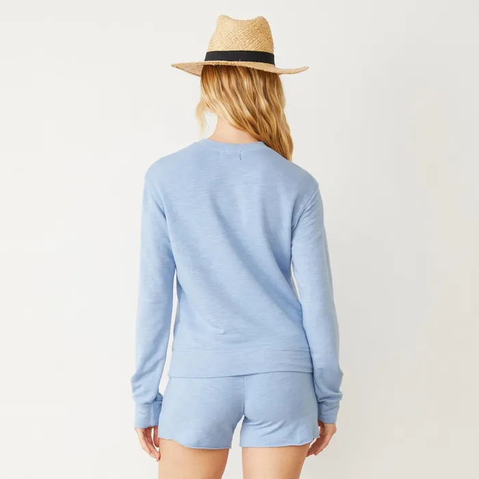 Women Sweatshirts MONROW Supersoft Crew Neck Sweatshirt Soft Blue