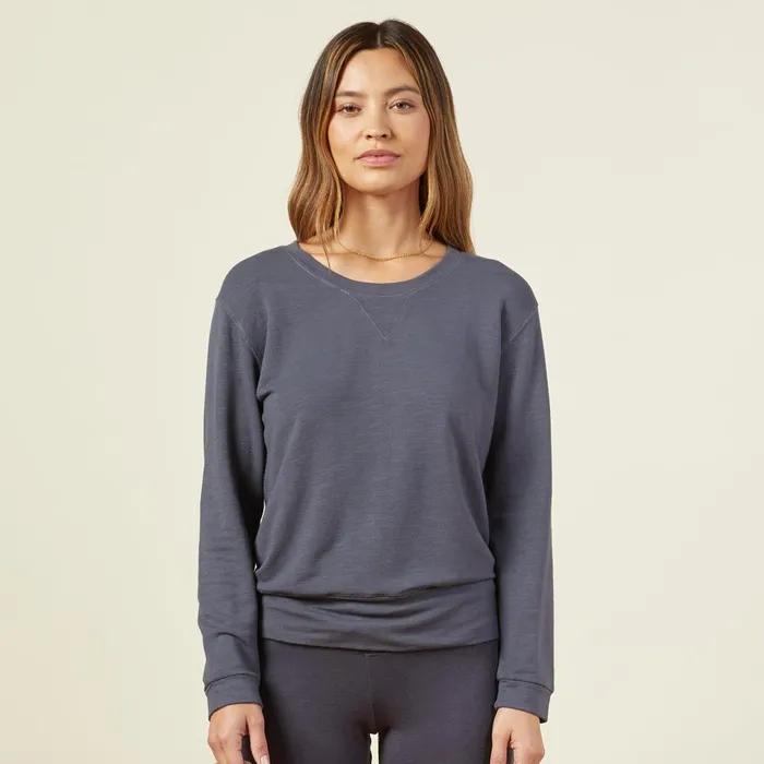 Women Sweatshirts MONROW Supersoft Crew Neck Sweatshirt Vintage Black