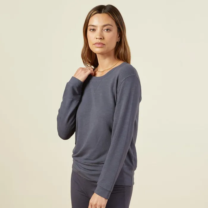 Women Sweatshirts MONROW Supersoft Crew Neck Sweatshirt Vintage Black