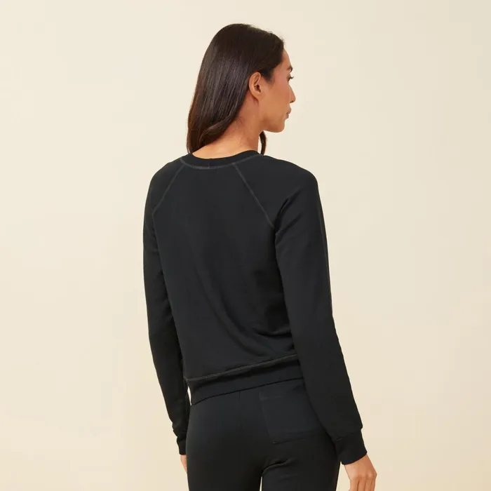Women Sweatshirts MONROW Supersoft Fleece Raglan Black
