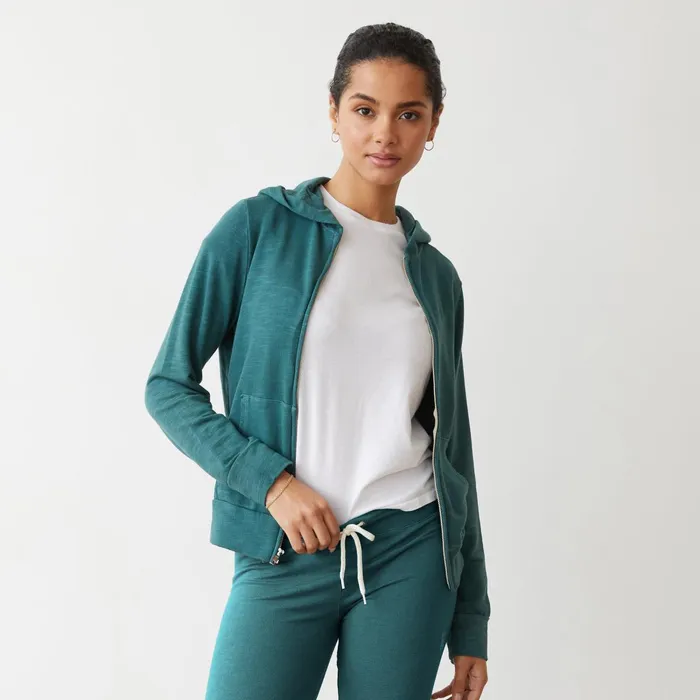 Women Sweatshirts MONROW Supersoft Zip Up Hoody Cactus