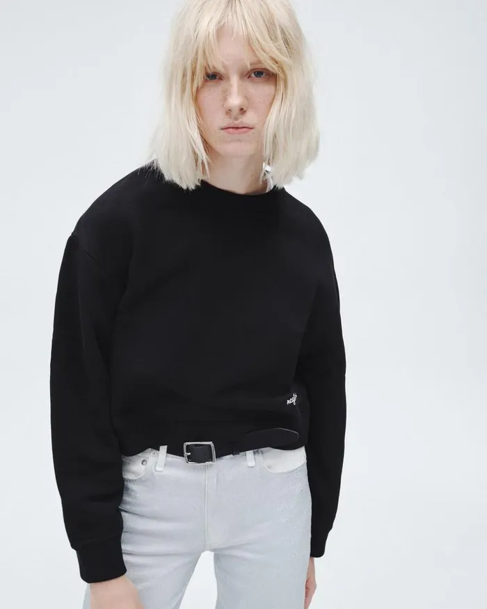 Women Sweatshirts Rag 038 Bone Vintage Terry Sweatshirt Black