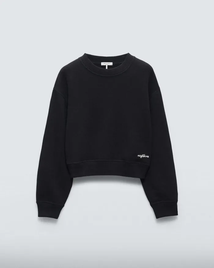 Women Sweatshirts Rag 038 Bone Vintage Terry Sweatshirt Black