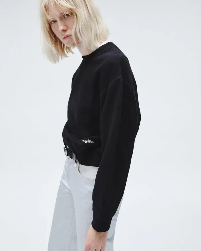 Women Sweatshirts Rag 038 Bone Vintage Terry Sweatshirt Black