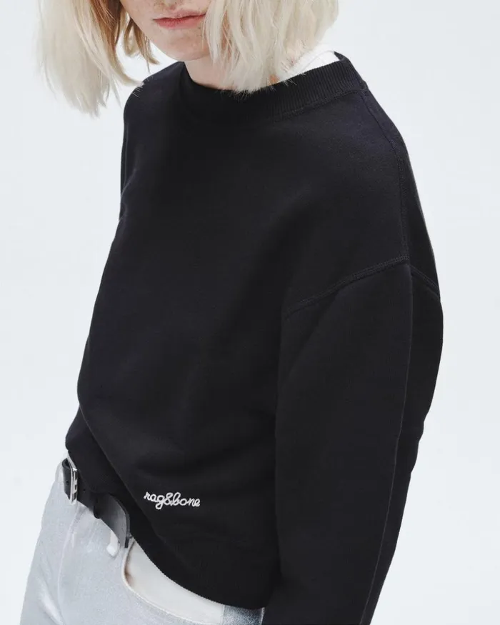 Women Sweatshirts Rag 038 Bone Vintage Terry Sweatshirt Black
