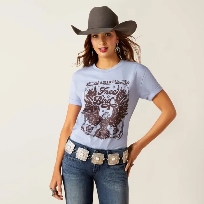 Women TShirts and Tops Ariat Ariat American Free TShirt Orchid Heather