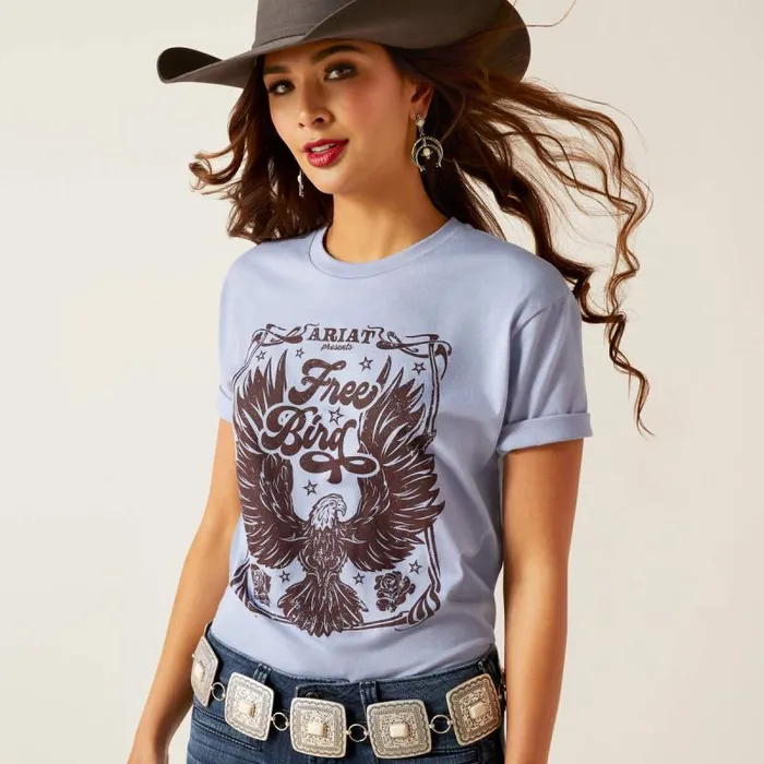 Women TShirts and Tops Ariat Ariat American Free TShirt Orchid Heather Women TShirts and Tops Ariat Ariat American Free TShirt Orchid Heather
