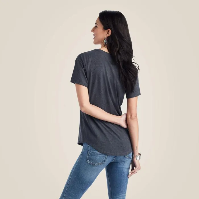 Women TShirts and Tops Ariat Ariat Cow Gal Tee Charcoal Heather Women TShirts and Tops Ariat Ariat Cow Gal Tee Charcoal Heather