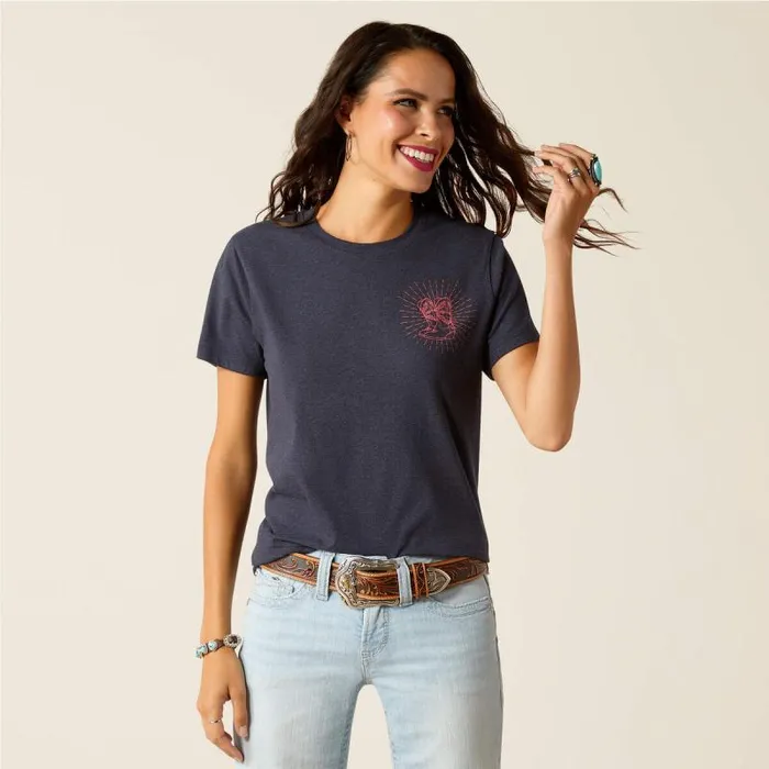 Women TShirts and Tops Ariat Ariat Genuine TShirt Admiralty Blue Heather