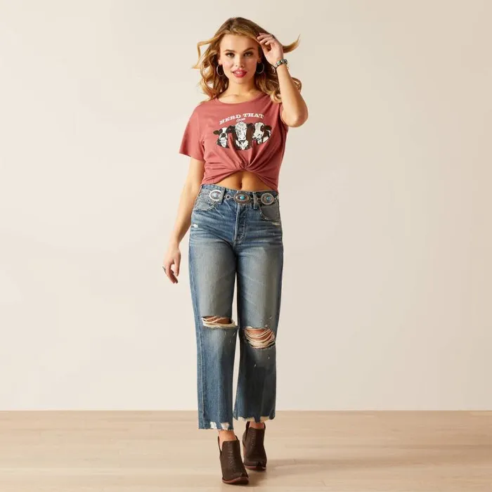 Women TShirts and Tops Ariat Ariat Herd That TShirt Red Clay Heather Women TShirts and Tops Ariat Ariat Herd That TShirt Red Clay Heather