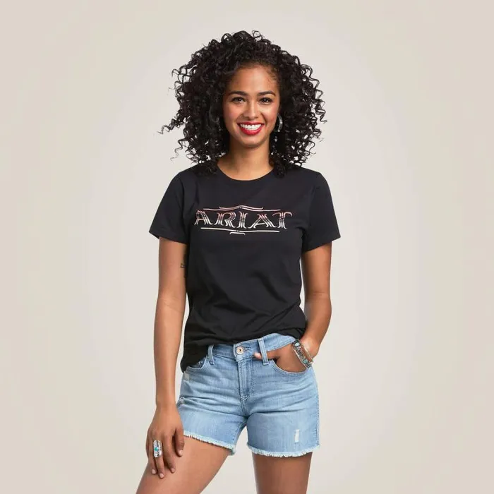 Women TShirts and Tops Ariat Ariat Serape Style TShirt Black