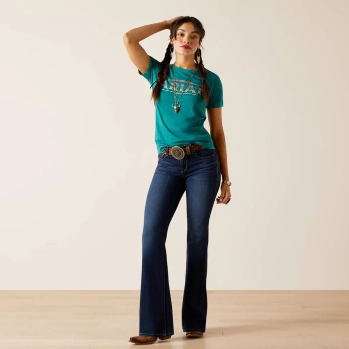 Women TShirts and Tops Ariat Ariat Serape Style TShirt Dark Teal Heather