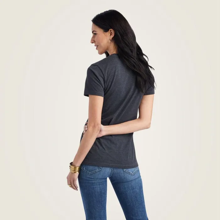 Women TShirts and Tops Ariat Ariat Wheat Script Tee Charcoal Heather Women TShirts and Tops Ariat Ariat Wheat Script Tee Charcoal Heather