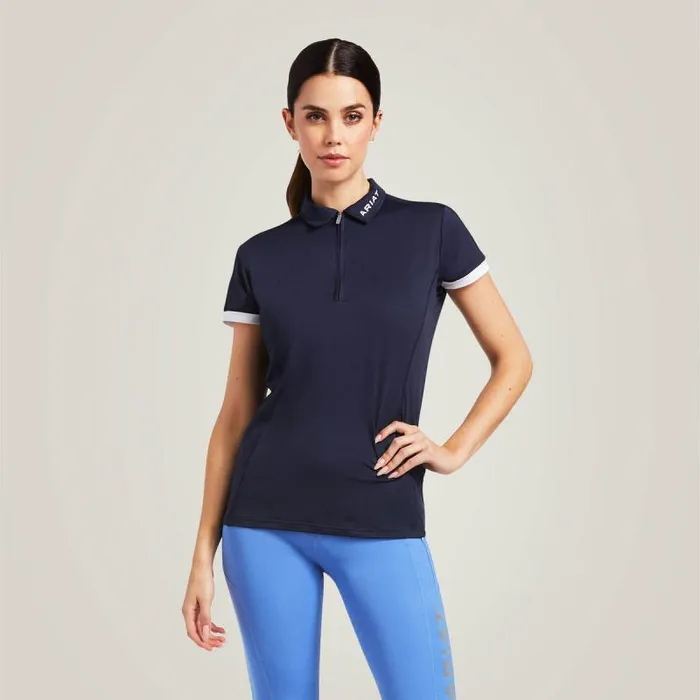 Women TShirts and Tops Ariat Bandera 14 Zip Polo Navy