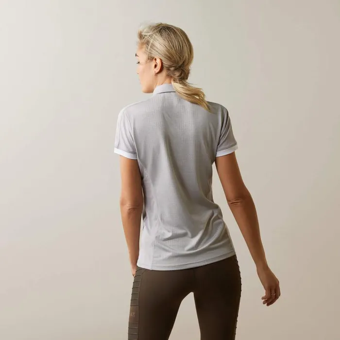 Women TShirts and Tops Ariat Bandera 14 Zip Polo Silver Sconce