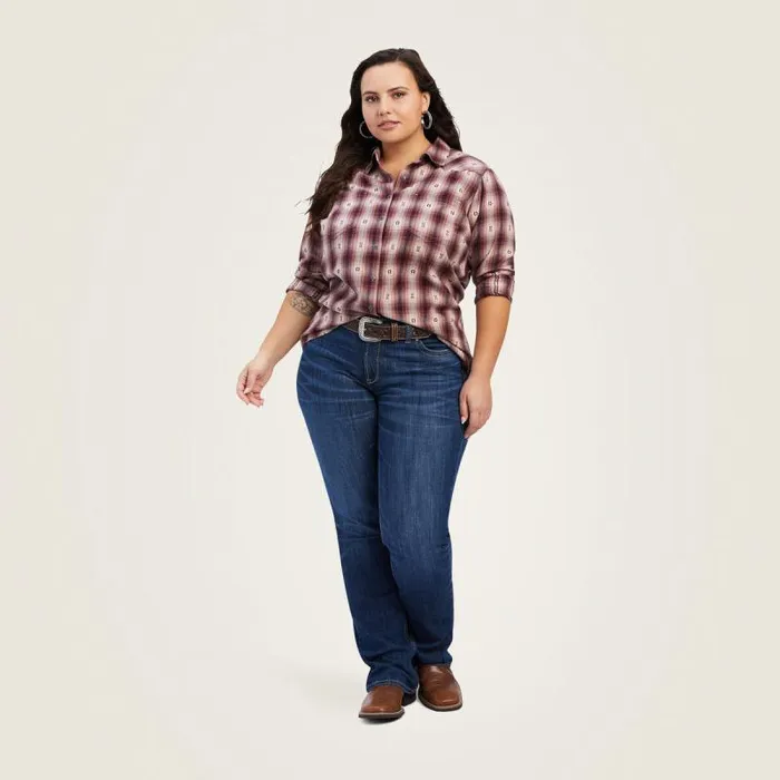 Women TShirts and Tops Ariat Billie Jean Shirt Nostalgia Rose Dobby Plaid
