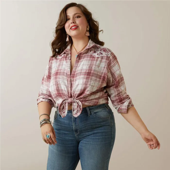 Women TShirts and Tops Ariat Billie Jean Shirt Willa Plaid Floral Women TShirts and Tops Ariat Billie Jean Shirt Willa Plaid Floral
