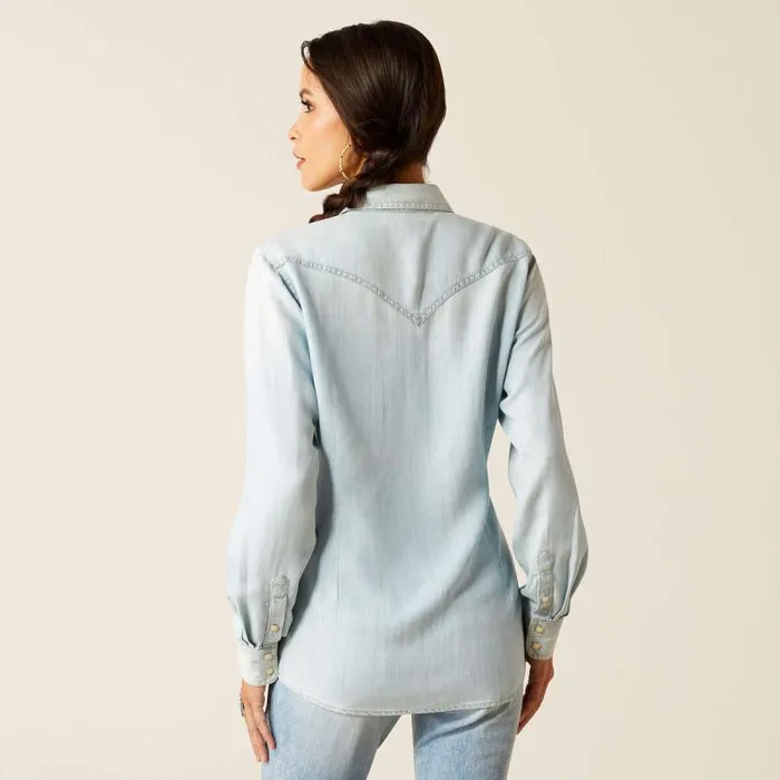 Women TShirts and Tops Ariat Blues Shirt Bleached Chambray