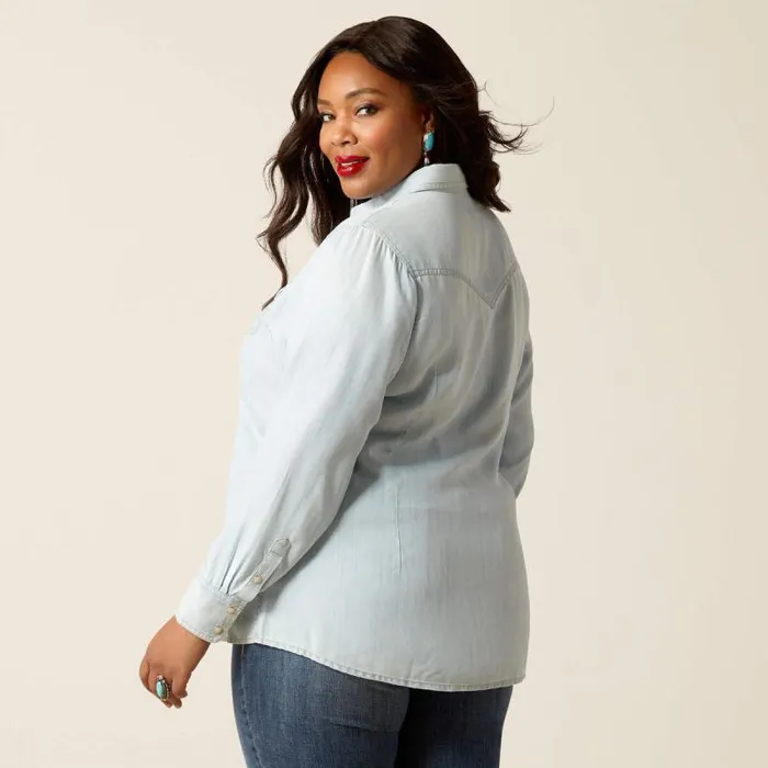 Women TShirts and Tops Ariat Blues Shirt Bleached Chambray