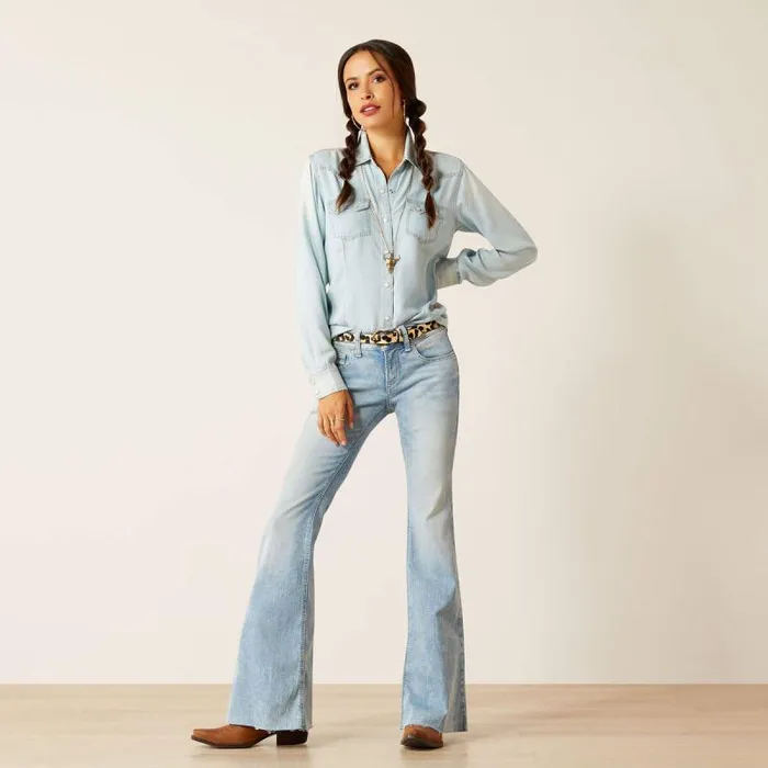 Women TShirts and Tops Ariat Blues Shirt Bleached Chambray