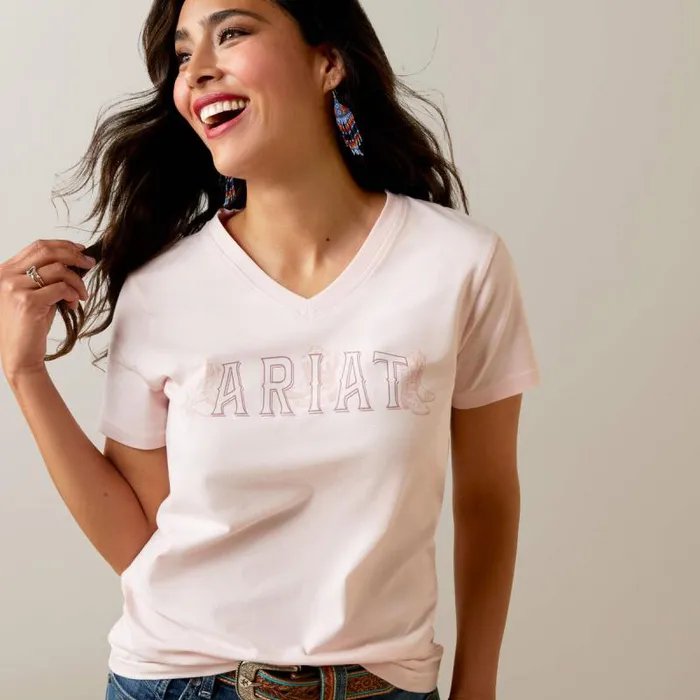 Women TShirts and Tops Ariat Boot Outline TShirt Chalk Pink