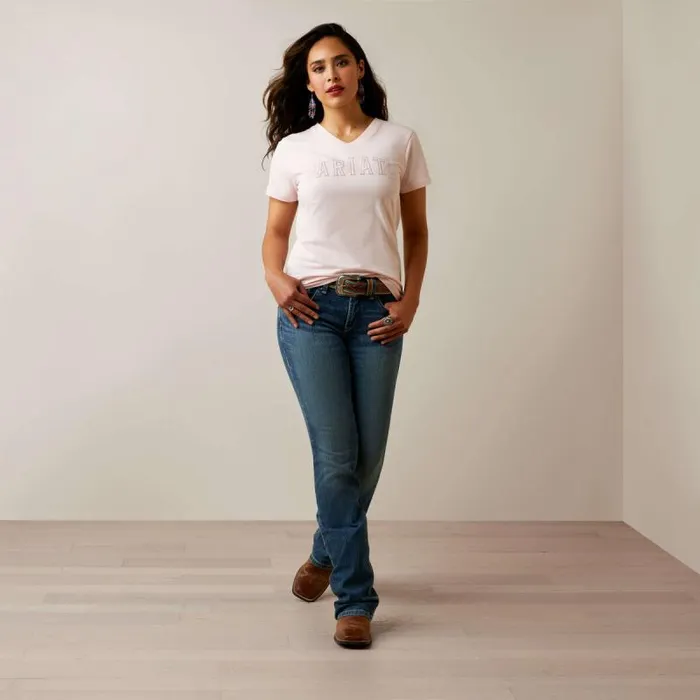 Women TShirts and Tops Ariat Boot Outline TShirt Chalk Pink Women TShirts and Tops Ariat Boot Outline TShirt Chalk Pink