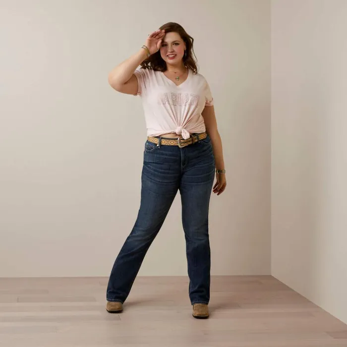 Women TShirts and Tops Ariat Boot Outline TShirt Chalk Pink Women TShirts and Tops Ariat Boot Outline TShirt Chalk Pink