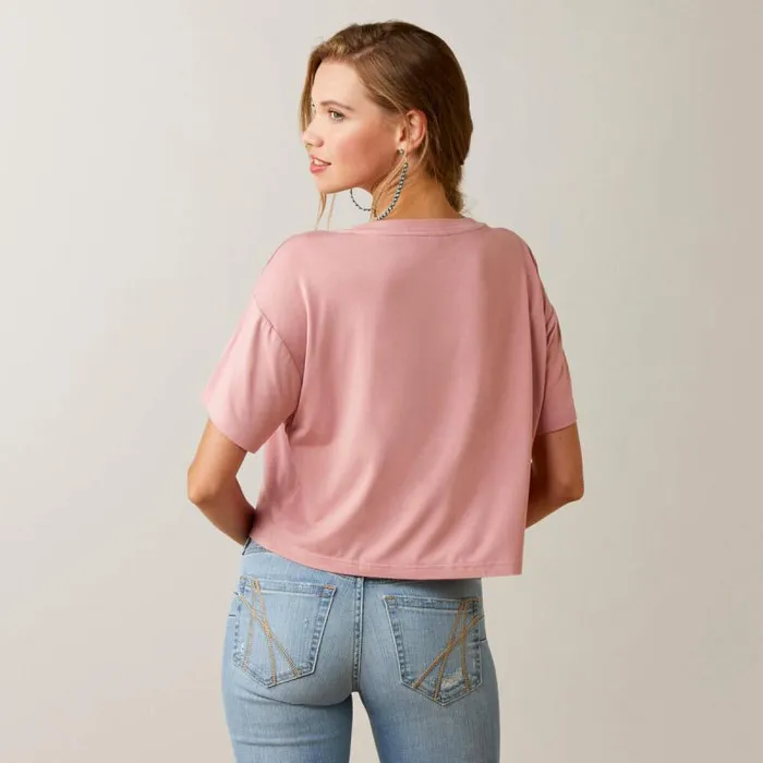 Women TShirts and Tops Ariat Buffalo Rising TShirt Island Blush Women TShirts and Tops Ariat Buffalo Rising TShirt Island Blush