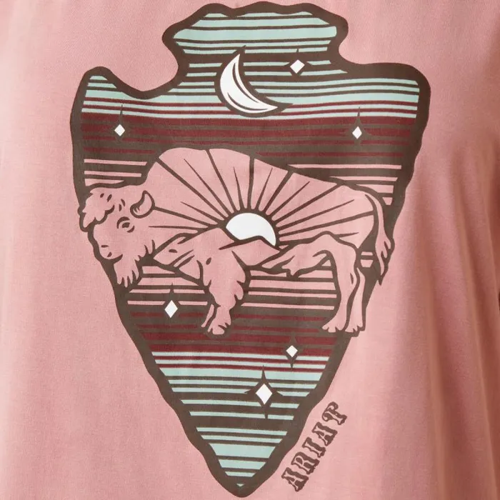 Women TShirts and Tops Ariat Buffalo Rising TShirt Island Blush Women TShirts and Tops Ariat Buffalo Rising TShirt Island Blush