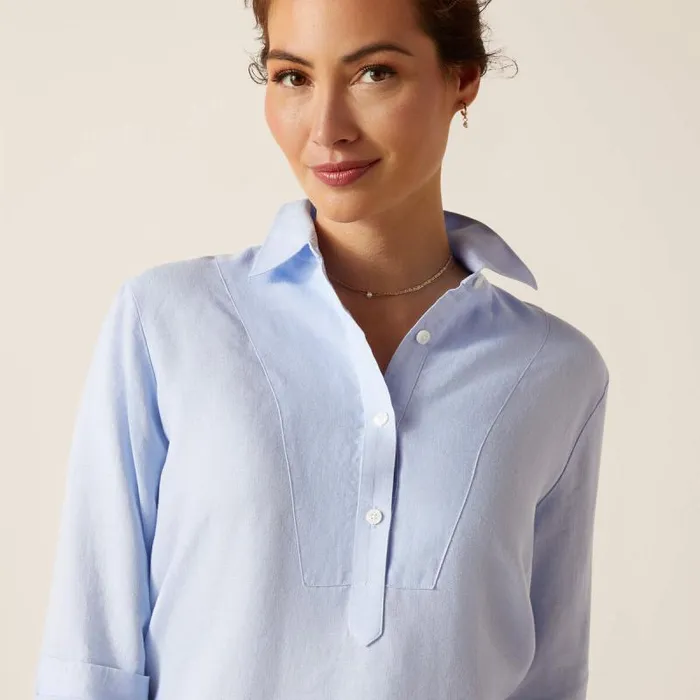 Women TShirts and Tops Ariat Cazadero Blouse Chambray Blue