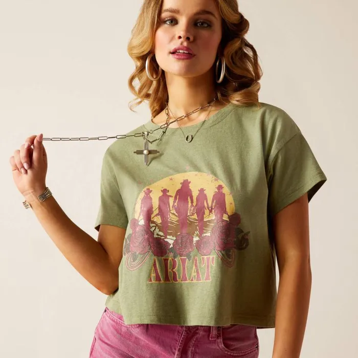 Women TShirts and Tops Ariat Charlie TShirt Sage Women TShirts and Tops Ariat Charlie TShirt Sage