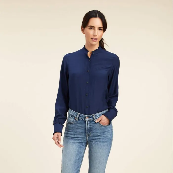 Women TShirts and Tops Ariat Clarion Blouse Navy