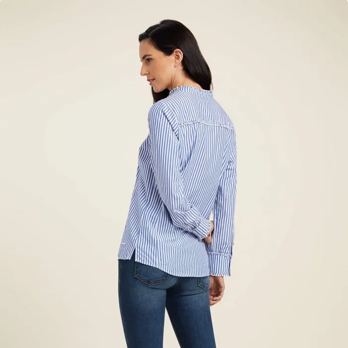 Women TShirts and Tops Ariat Clarion Blouse Sky Pinstripe Women TShirts and Tops Ariat Clarion Blouse Sky Pinstripe