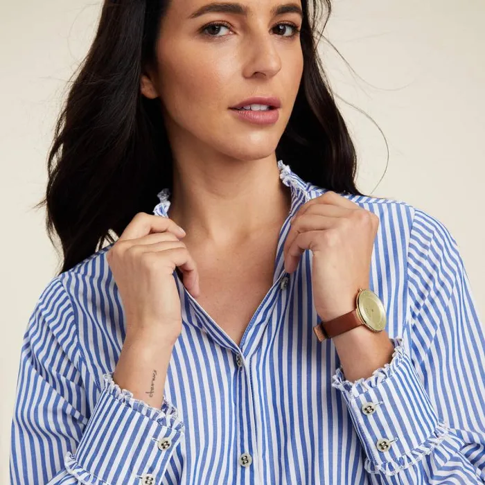 Women TShirts and Tops Ariat Clarion Blouse Sky Pinstripe Women TShirts and Tops Ariat Clarion Blouse Sky Pinstripe