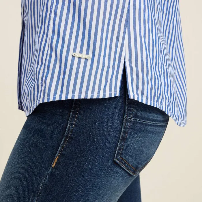 Women TShirts and Tops Ariat Clarion Blouse Sky Pinstripe Women TShirts and Tops Ariat Clarion Blouse Sky Pinstripe