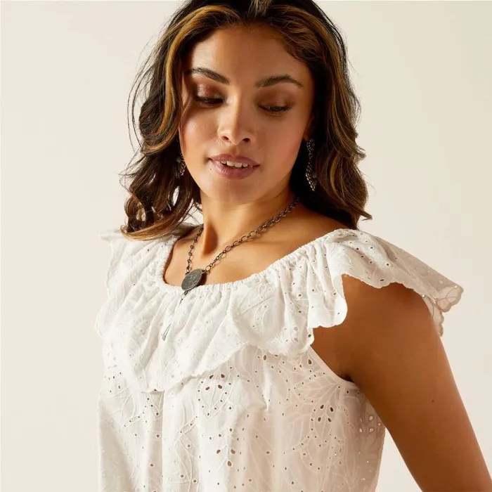 Women TShirts and Tops Ariat Coquette Top Cloud Dancer Women TShirts and Tops Ariat Coquette Top Cloud Dancer