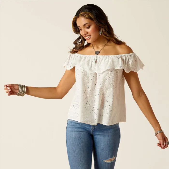 Women TShirts and Tops Ariat Coquette Top Cloud Dancer Women TShirts and Tops Ariat Coquette Top Cloud Dancer