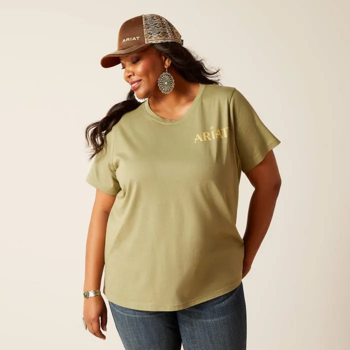 Women TShirts and Tops Ariat Desert Scene TShirt Oil Green Women TShirts and Tops Ariat Desert Scene TShirt Oil Green