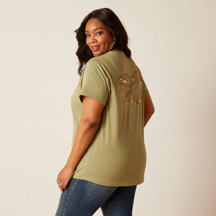 Women TShirts and Tops Ariat Desert Scene TShirt Oil Green Women TShirts and Tops Ariat Desert Scene TShirt Oil Green