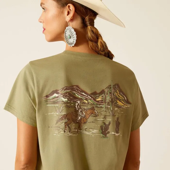Women TShirts and Tops Ariat Desert Scene TShirt Oil Green Women TShirts and Tops Ariat Desert Scene TShirt Oil Green